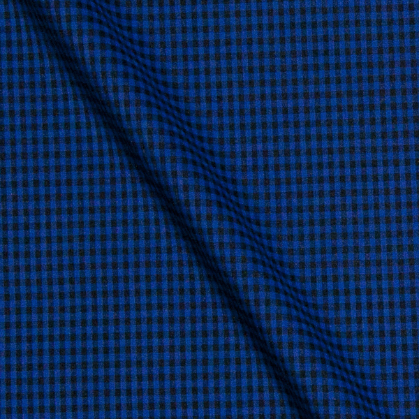 ギンガムチェック 青黒 黒ボタンのカジュアルシャツをオーダーメイド オーダーシャツデザイン例