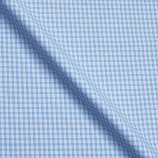 水色のギンガムチェックシャツ オーダーシャツデザイン例
