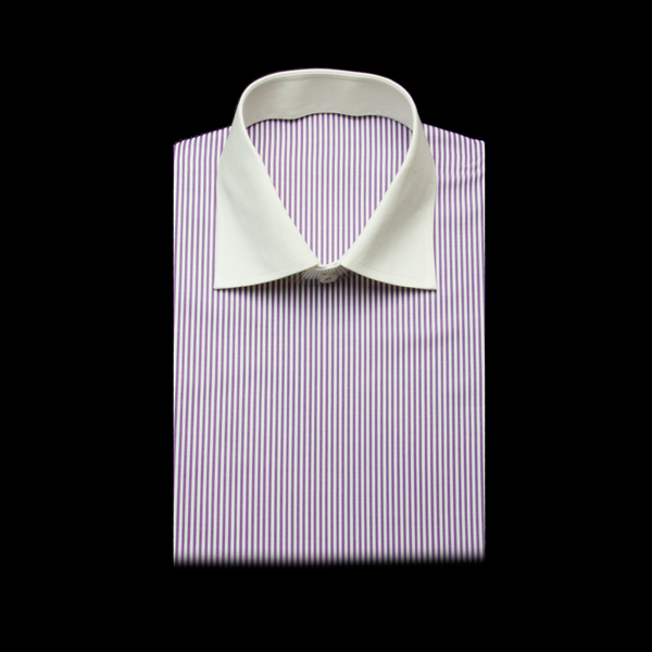 ワイシャツ　薄紫、紺、ストライプ