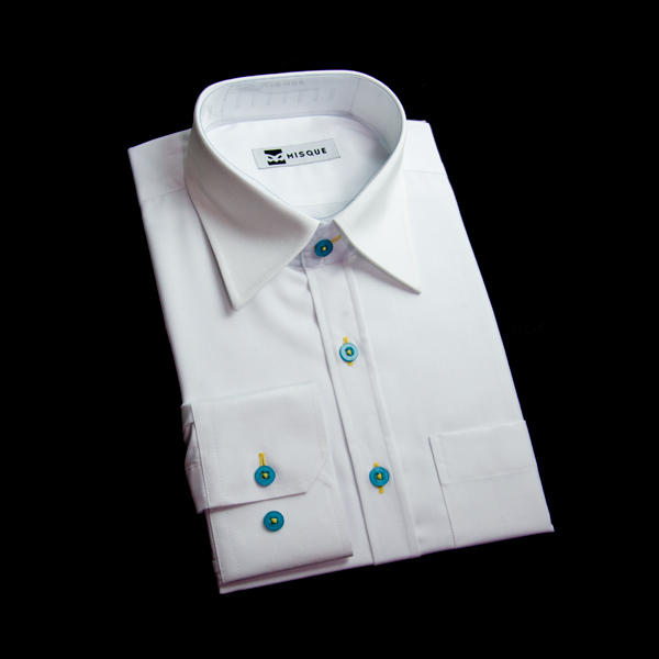 ボタンと付け糸でオシャレを演出！| オーダーシャツデザイン例
